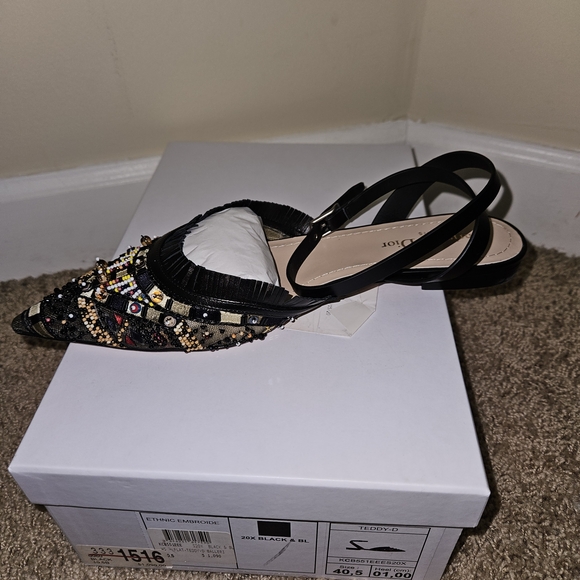 Dior Black Beaded Women's Shoes - Picture 2 of 6